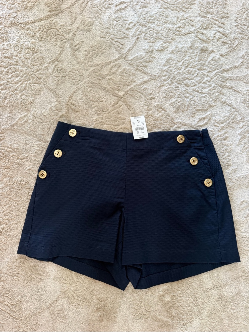 J. Crew Navy Shorts with Gold Button Accents NWT